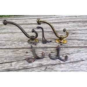 Antique lot 5 Old Wall hooks, plant hooks, ceiling hooks